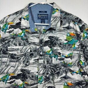 American Rag Toucan Hawaiian Shirt Tropical Palm Tree Print Button Up‎ Sz XL